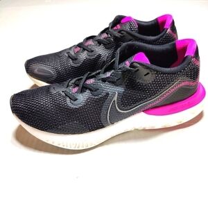 Nike Renew Run Black Purple Comfort Sneakers Running Shoes Women's Size 11